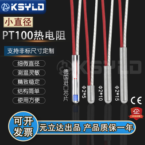 A级PT100热电阻 直径2x15mm超细超短台湾原装PT100温度传感器镀银 - 封面
