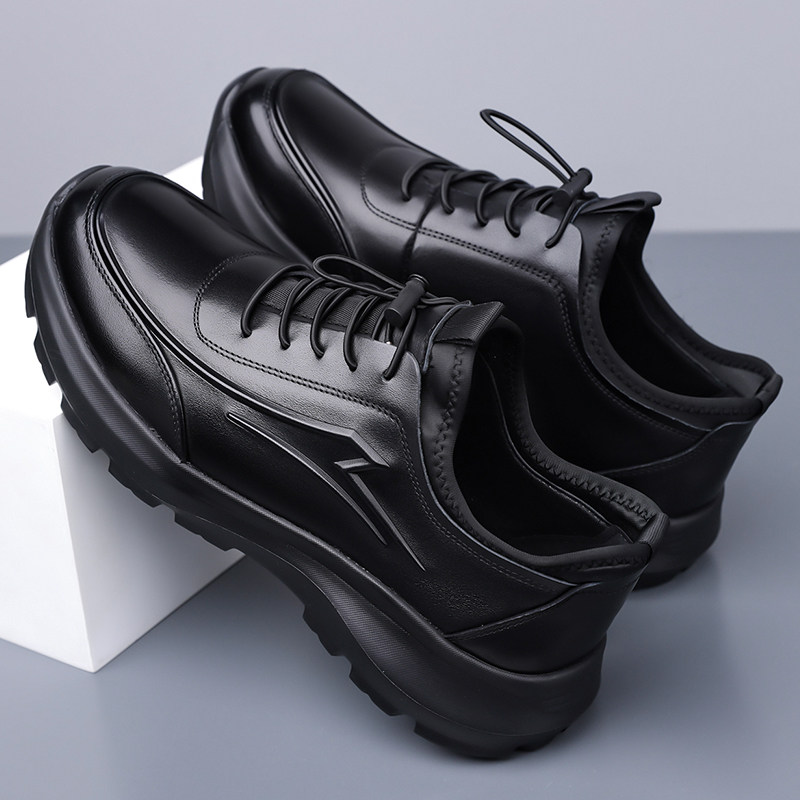 男鞋运动鞋2025秋冬新款加绒真皮男士耐磨商务健步鞋休闲皮鞋