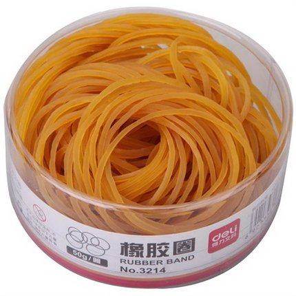 得力3214橡胶圈 乳胶圈皮筋 50g/筒财务用品橡皮筋 办公用品文具