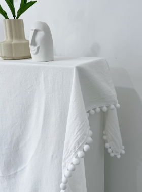 白色棉麻桌布拍照背景布ins网红摆拍道具美甲饰品摄影甜品台装饰