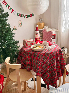 新年桌布格子高级背景布拍照道具圣诞节日氛围感装饰儿童宠物摄影