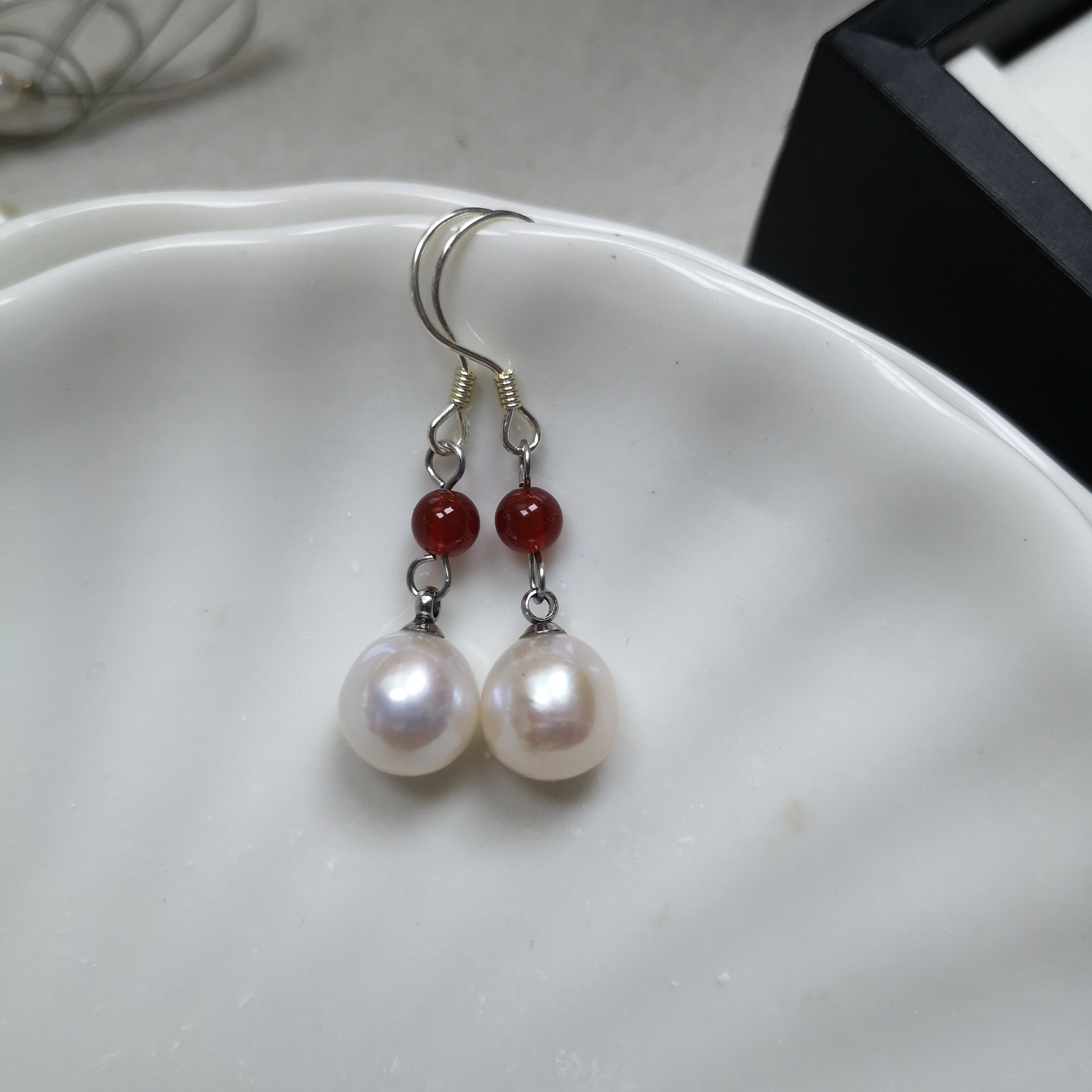 极光淡水微巴珍珠红玛瑙耳环,珠宝/钻石/翡翠,耳饰,淘宝优惠券,粉丝福利购,淘宝优惠卷
