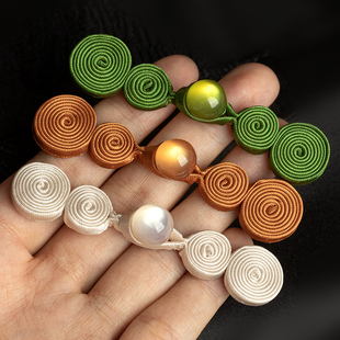 旗袍盘扣扣子中国风玉石葫芦手工编织古典纽扣礼服衬衫 饰扣 服饰装