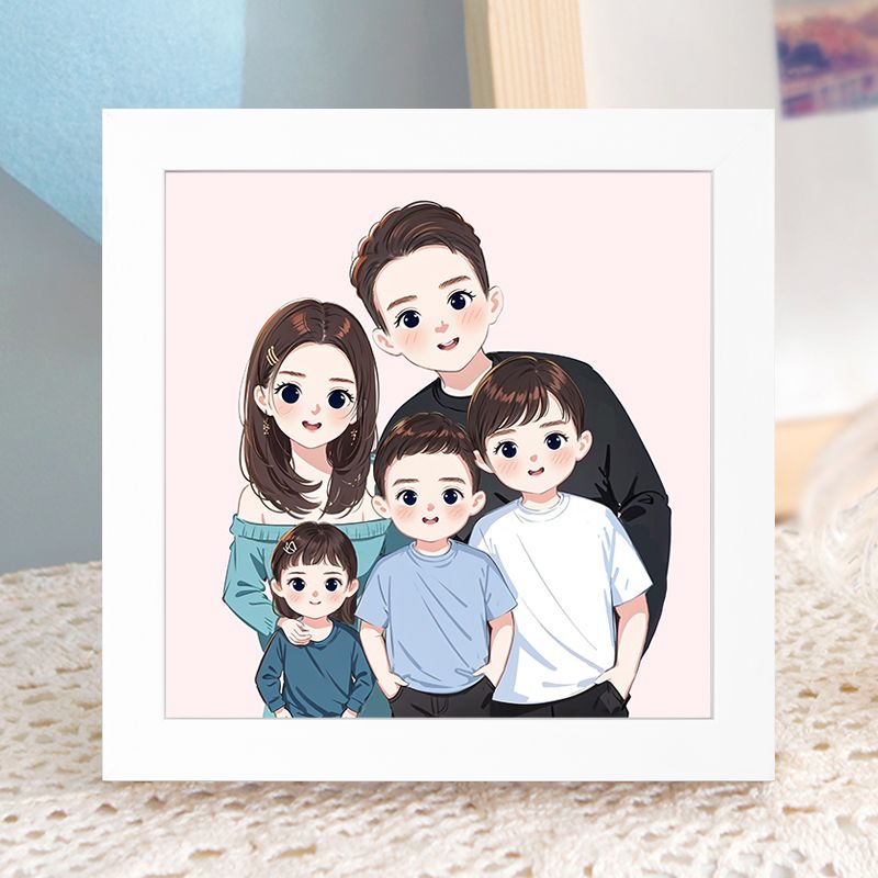 卡通全家福钻石画2024新款幸福一家人卧室卡通满钻贴钻手工diy