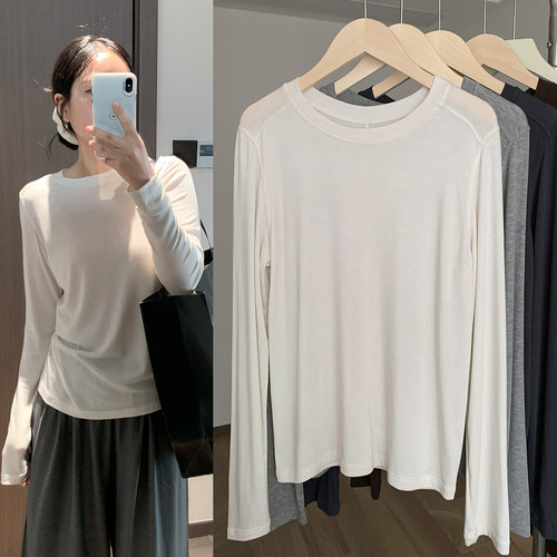 绵羊毛天丝长袖T恤打底衫