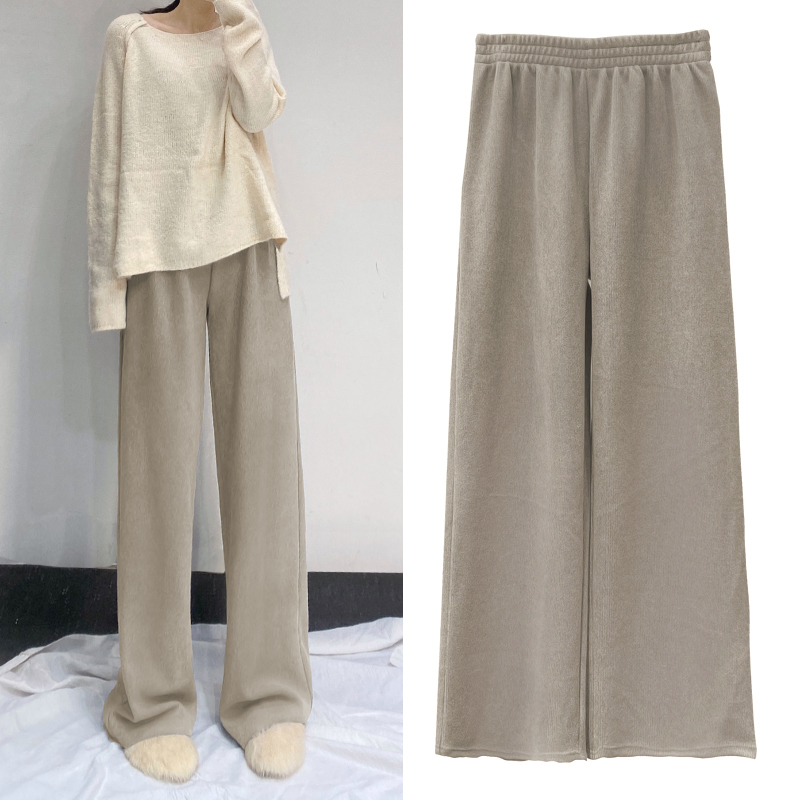 韩版加厚阔腿裤秋冬直筒裤