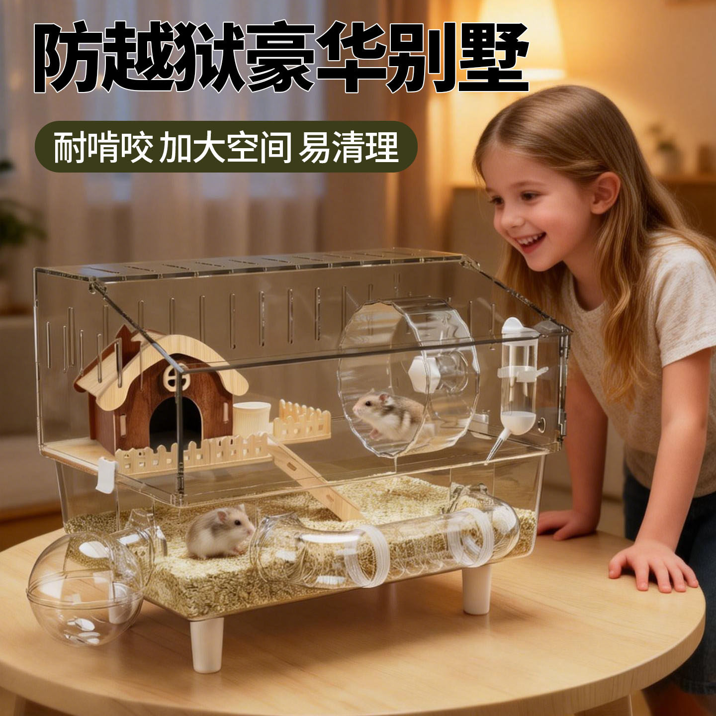 金丝熊仓鼠笼子超大别墅豪华亚克力透明专用超大便宠物房新易清理,宠物/宠物食品及用品,笼子,淘宝优惠券,粉丝福利购,淘宝优惠卷