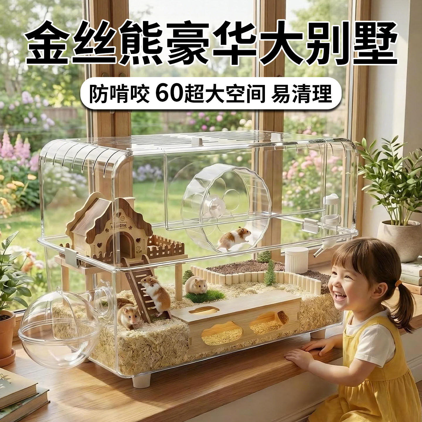 金丝熊豪华大别墅仓鼠笼子60cm专用超大便宜亚克力透明新宠物饲养,宠物/宠物食品及用品,笼子,淘宝优惠券,粉丝福利购,淘宝优惠卷