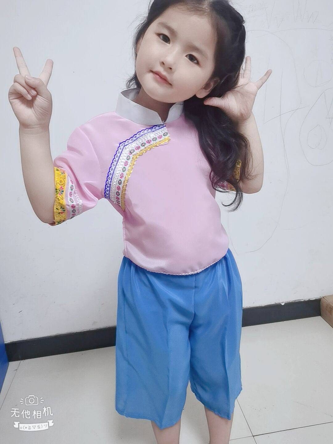 夏装新款中小童成人儿童惠安女服饰可做演出服装两件套