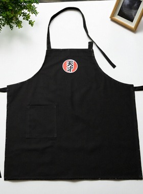 天才纯棉帆布防油防水围裙厨房家用上班日式时尚创意男女家务围兜