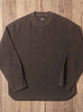 Double Seam 复古圆领卫衣 纯棉褶皱宽松长袖重磅T恤春秋冬