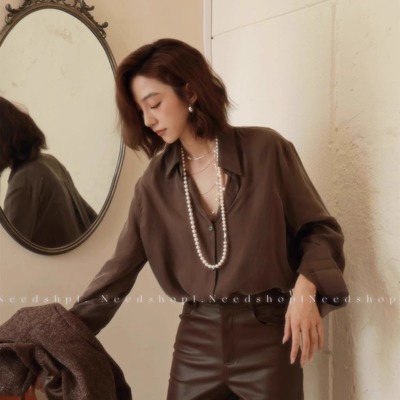 NeedShop1铜氨丝中长款防晒衬衫