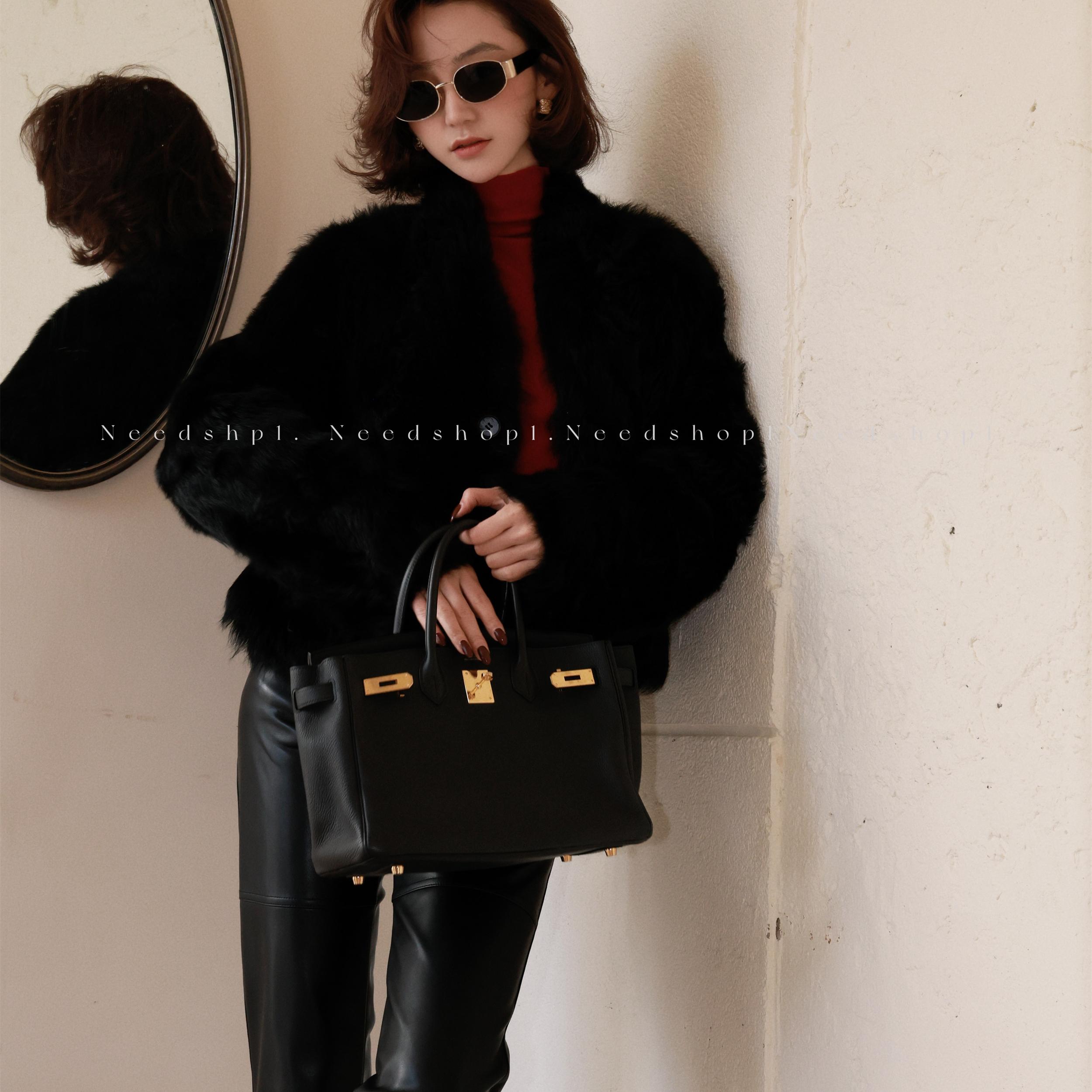 托斯卡纳卷毛款时髦皮草外套