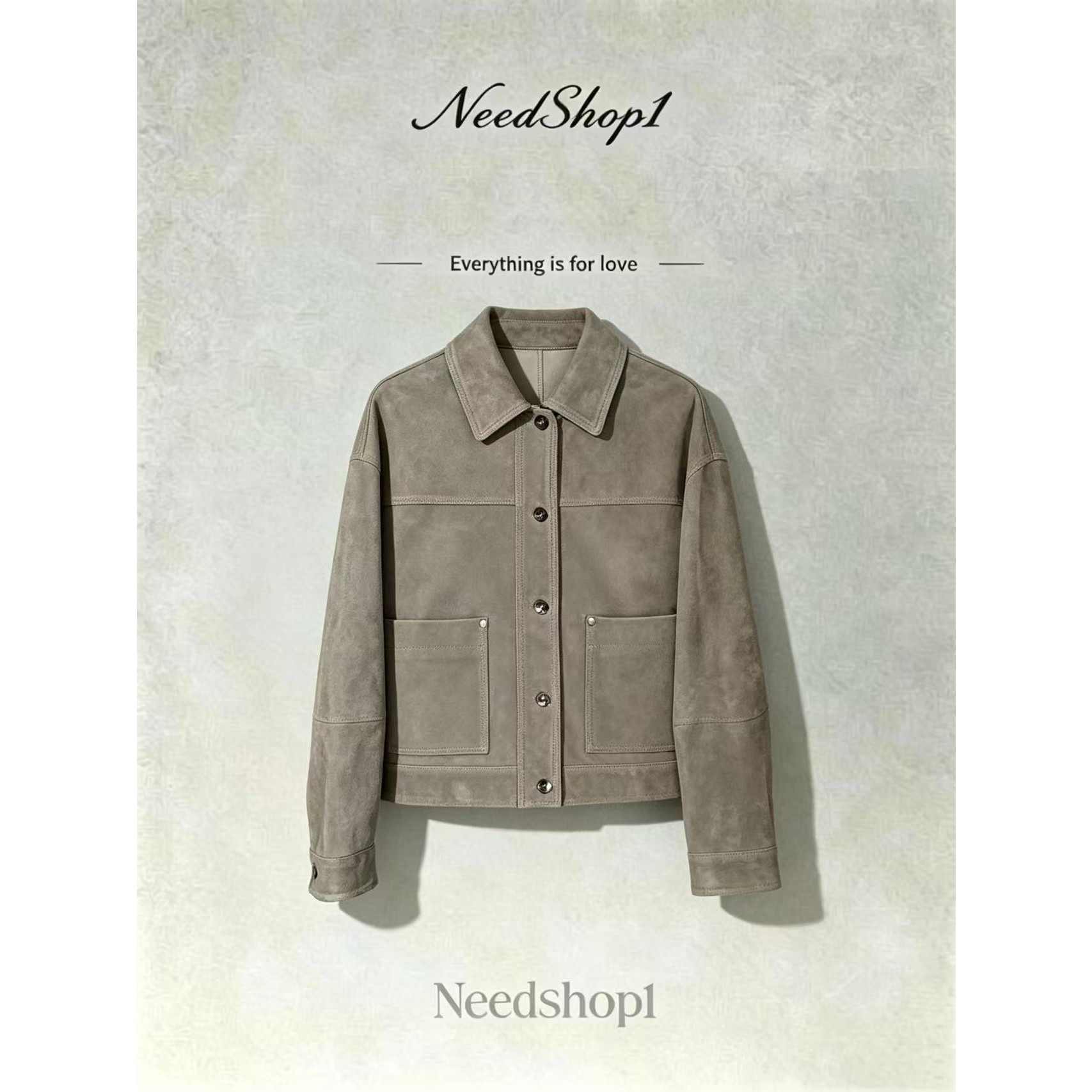 NeedShop1-3【复古休闲皮衣】轻奢宽松短款夹克外套