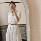 白色简约知性宽松显瘦衬衫 新款 连衣裙女 秋季 NeedShop1