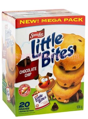 包邮加拿大Sara lee Muffins巧克力碎能量松饼20包936克不含花生