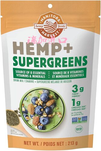 包邮加拿大Manitoba即食超级绿粉213g非转基因菠菜羽衣甘蓝胡萝卜
