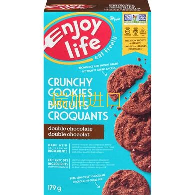 加拿大Enjoy life特浓巧克力脆曲奇饼干170克多口味搭配128元2盒