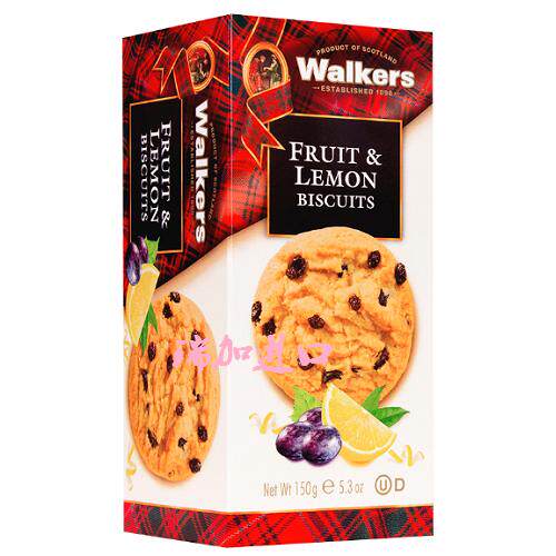 包邮加拿大Walkers Lemon水果柠檬曲奇酥饼150克x2盒可不同味搭配