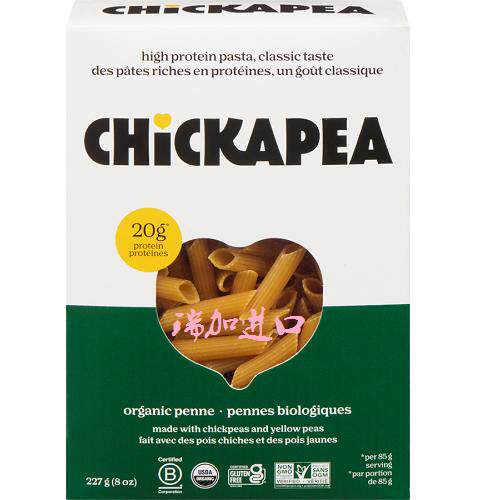 包邮加拿大CHICKAPEA Penn有-机鹰嘴豆黄豆粉通心粉意面227g*2盒