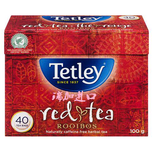 包邮加拿大TETLEY泰勒无咖啡因路易波士红茶40茶包100克多种可选
