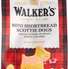 加拿大Walkers Shortbread迷你纯黄油曲奇饼干苏格兰犬125g*2盒