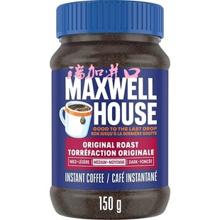 包邮加拿大Maxwell House麦斯威尔原味速溶咖啡150克*2瓶中度烘焙