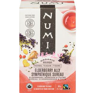 加拿大NUMI 机草本接骨木花草茶16包无咖啡因多口味 Elderberry有