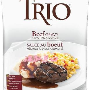 包邮加拿大Trio Beef GRAVY烤牛肉牛排酱汁混合粉490克低脂多口味