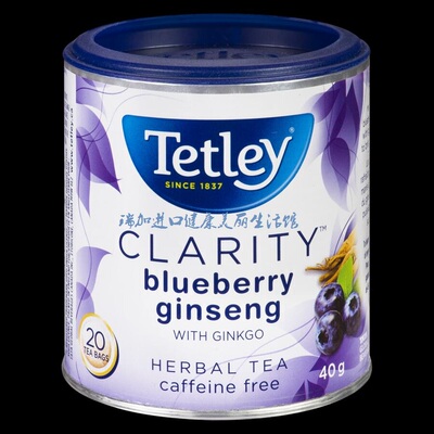 TETLEY花草茶蓝莓西洋参银杏