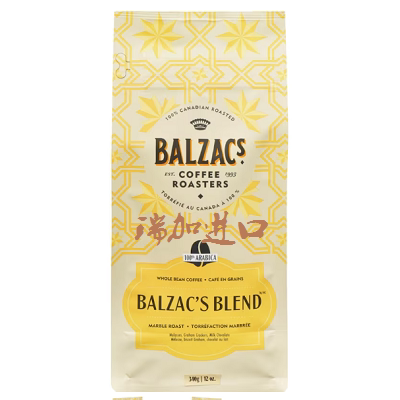 新品包邮加拿大Balzac's巴尔扎克特调阿拉比卡整咖啡豆340克醇厚