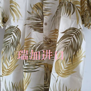 多种 样品米底大叶M码 现货清仓出口夏威夷真丝人棉提花 印花男衬衫