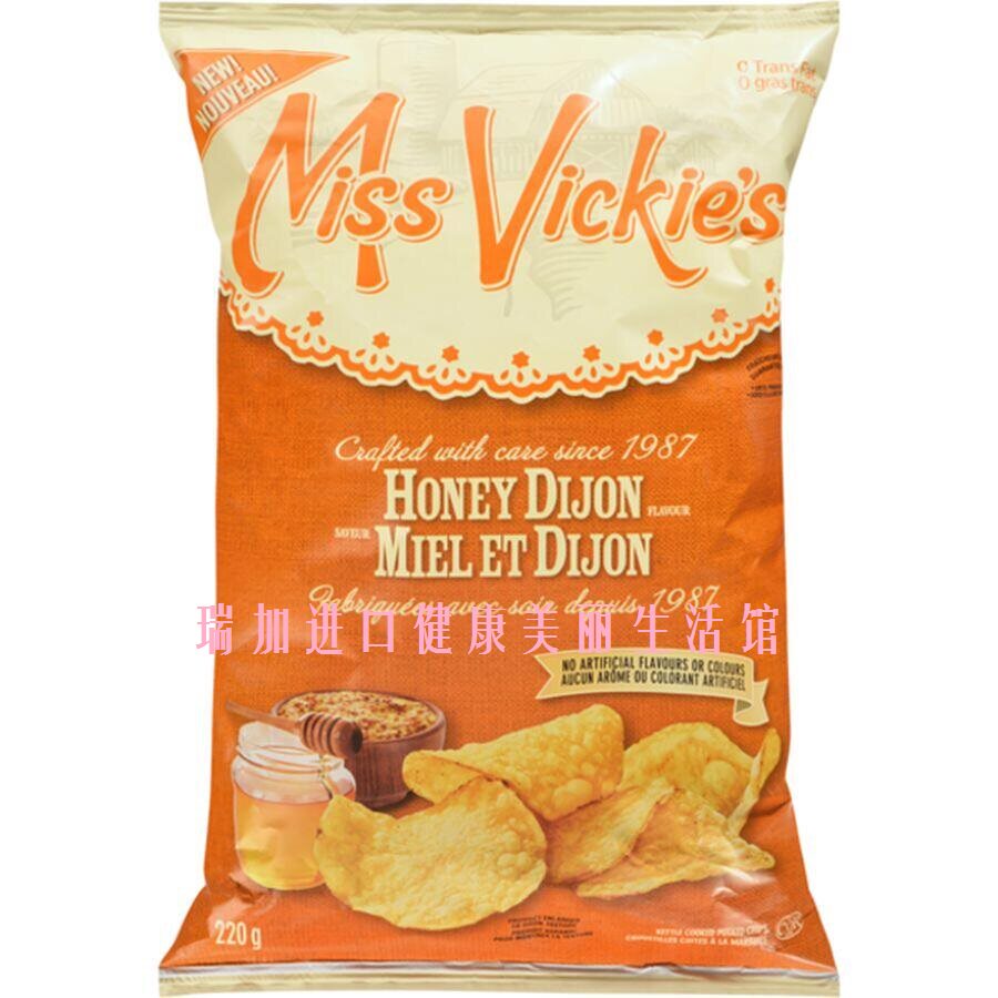 包邮加拿大Miss Vickies 第戎蜂蜜大薯片200克*3包可搭配不同口味