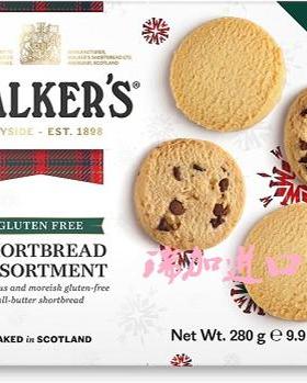 包邮加拿大Walkers Shortbread节日礼盒纯黄油曲奇酥饼干组合280g