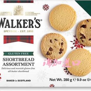 包邮加拿大Walkers Shortbread节日礼盒纯黄油曲奇酥饼干组合280g
