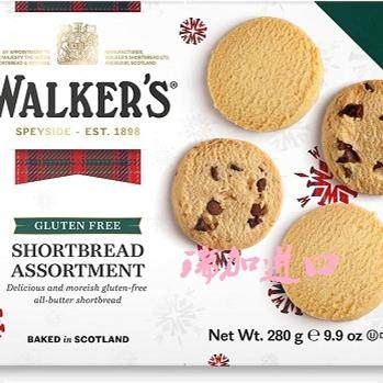 包邮加拿大Walkers Shortbread节日礼盒纯黄油曲奇酥饼干组合280g