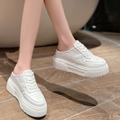 松糕网红真皮内增高外穿2026新款 凉拖鞋 女夏季 厚底高跟包头半拖鞋