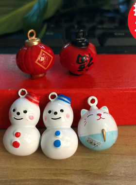 招财猫姓名链配饰DIY手工材料卡通造型铃铛葫芦灯笼一字铜铃铛