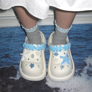 海星贝壳学生度假女士夏凉拖鞋软厚底沙滩韩系EVA休闲新款洞洞鞋