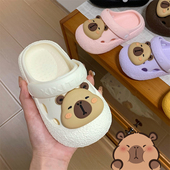 防滑卡通趣味ins户外凉拖鞋 男童女童夏季 卡皮巴拉水豚包头洞洞鞋