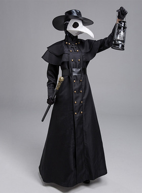 万圣节乌鸦长嘴装中世纪蒸汽朋克风蚁人欧美瘟疫鸟嘴医生cos套装