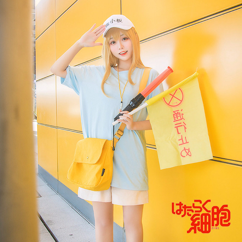 工作cos细胞服装白细胞白血球cosplay红细胞血小板全套装鞋子假发 - 实物图
