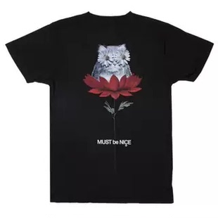 RIP 男女同款 花朵猫贱猫前后印花短袖 情侣潮牌T恤 DIP 新衣城