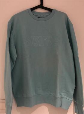 瑕疵特价 新衣城 staple鸽子浅蓝色套头刺绣潮牌男女秋冬圆领卫衣