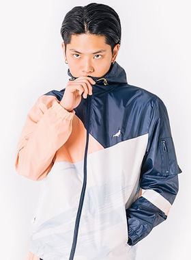 STAPLE ACRYLIC NYLON 鸽子薄款拼接色刺绣宽松潮牌男女外套夹克