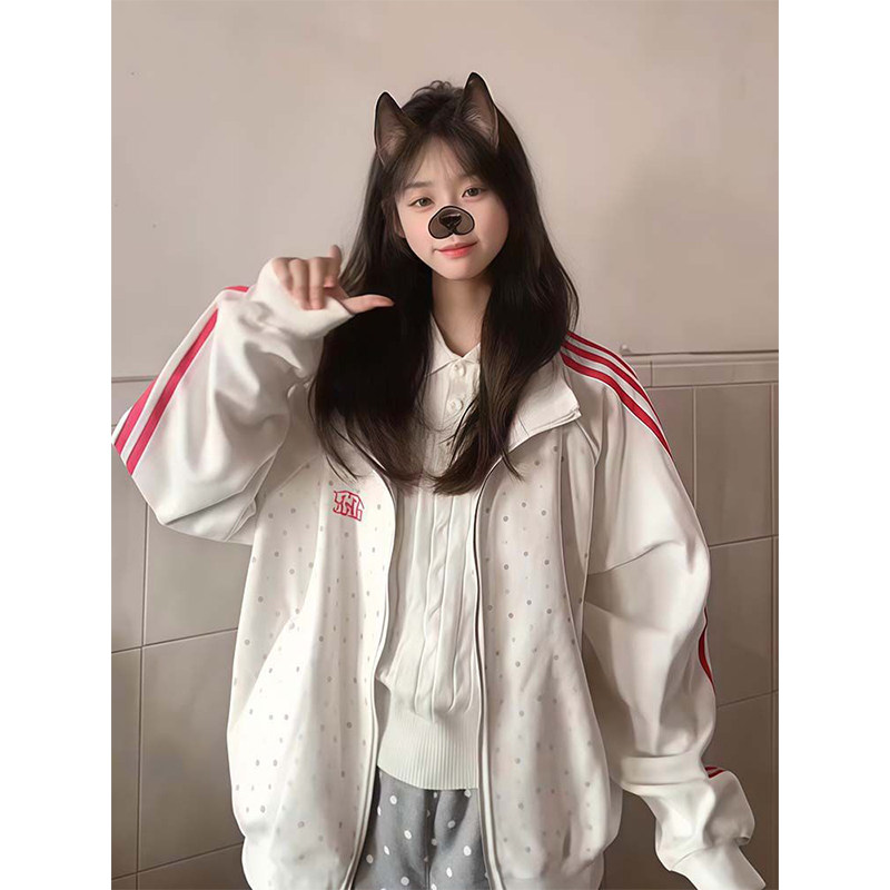 时尚卫衣开衫女生春秋季满印大码美式多巴胺潮流百搭休闲洋气上衣