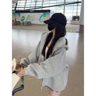 韩版卫衣外套女秋冬季连帽开衫2026新款爆款深秋穿搭加绒加厚上衣