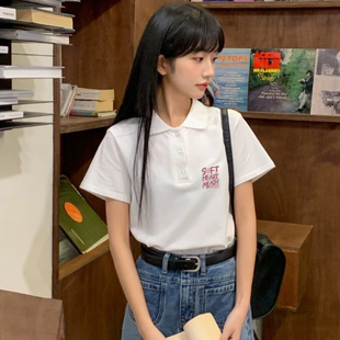 2026新款设计感小众正肩百搭短袖t恤女流行时尚百搭白色上衣夏季