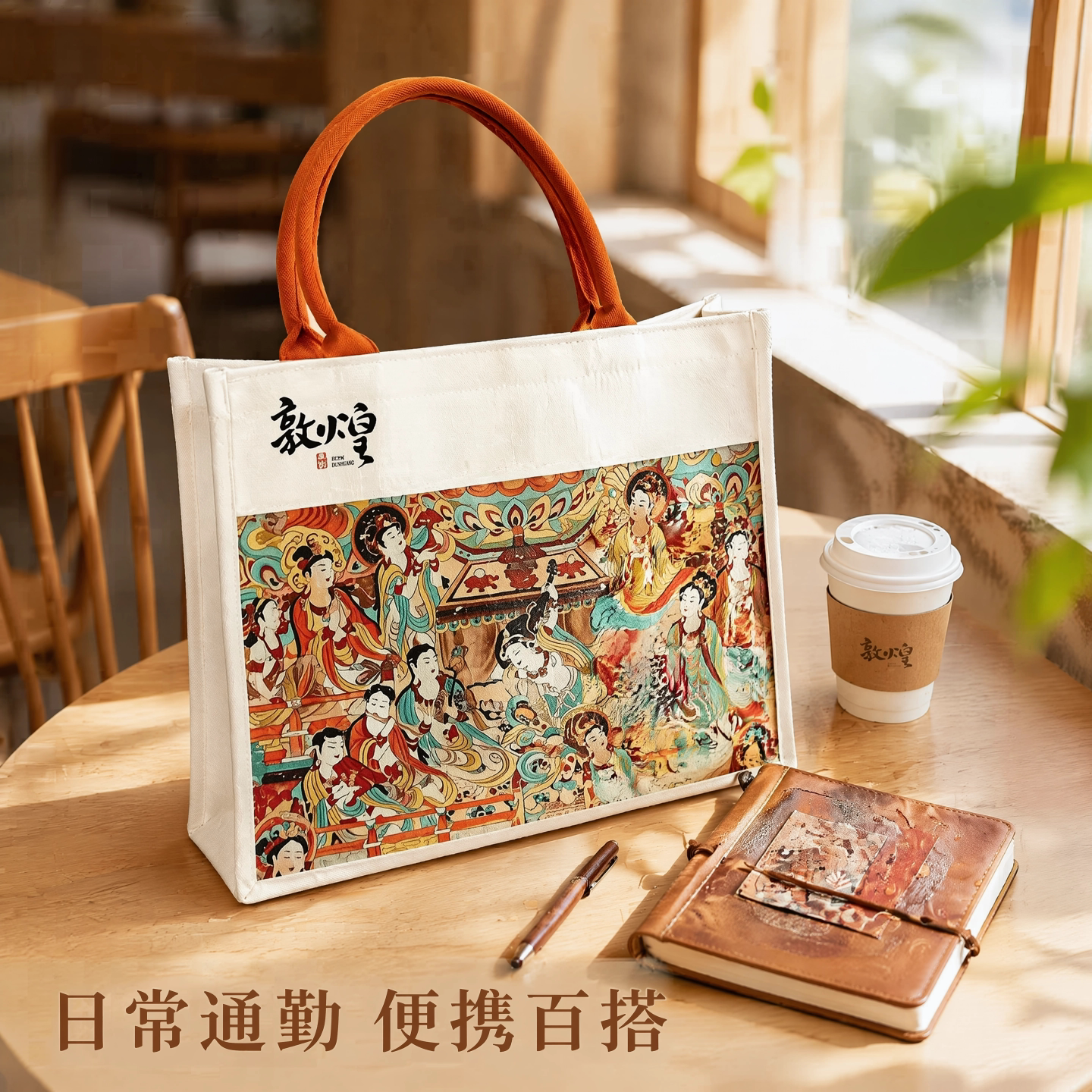 敦煌壁画文创托特包大容量旅行包图片