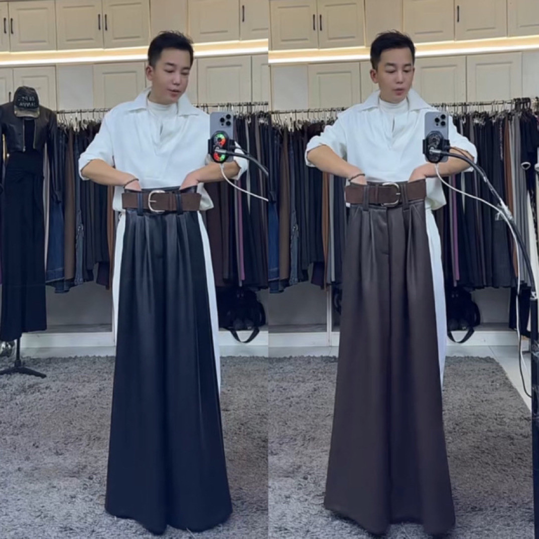 燕龙原创3370pu皮裤宽松女直筒美式高腰阔腿裤垂坠感休闲加绒长裤,女装/女士精品,休闲裤,淘宝优惠券,粉丝福利购,淘宝优惠卷